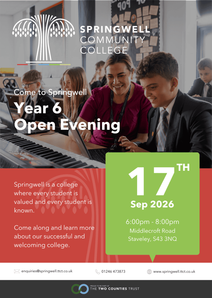 Springwell Open Evening Graphic